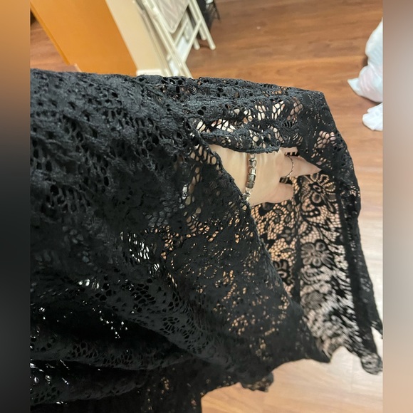Black Lace Swim Coverup Pants - Picture 4 of 4